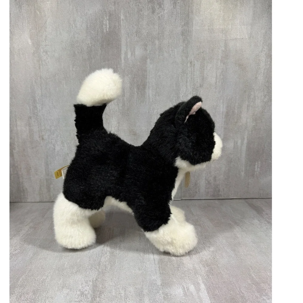 Aurora Miyoni Tuxedo Cat Plush Stuffed Animal Black White Realistic 10 Inch
